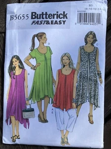 Butterick Sewing Pattern B5655 Fast & Easy Misses' Top, Dress & Pants 8-16 Uncut - Imagen 1 de 2