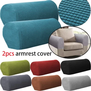 2pcs Removable Arm Stretch Sofa Couch Chair Protector Armchair Covers Armrest 11 - Picture 1 of 30