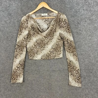 Blusa feminina First Muse tamanho M média cropped manga longa estampa animal 38011 - Imagem 1 de 4