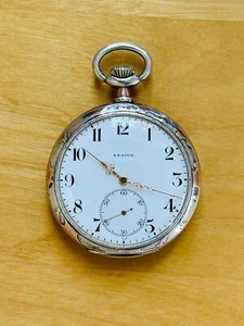 2T605 Zenith silver pocket watch, case in flower Pattern - Picture 1 of 20