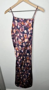 Jason Wu Satin Watercolor Midi Maxi Dress Medium NWT $320 Purple  - Picture 1 of 5