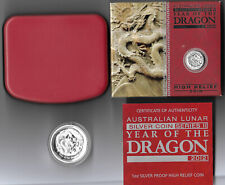 Australien Lunar Serie II 2012 Jahr des Drachen 1 Unze Silber Hoch Relief Coin