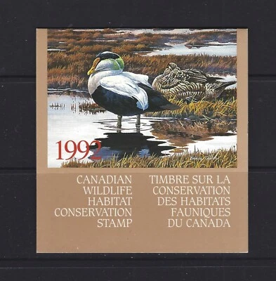 Canadá 1992 Wildlife Habitat Conservation Eider Duck #FWH8 sin usar MNH $30 Foto 1 de 2