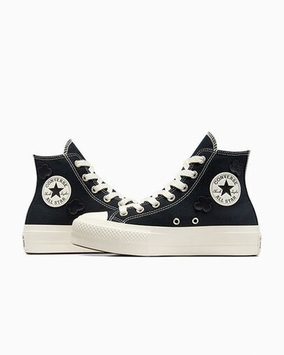 Wmn Converse Chuck Taylor All Star Lift Hi 3D Fiori A09099C Nero Nero Egret