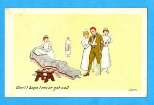 WWI YMCA Postcard Showing Nurses Helping Wounded Soldier, Artist Johnston - Picture 1 of 2