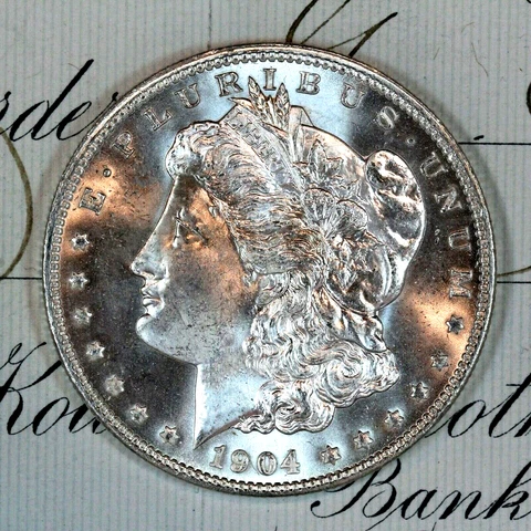 * 1904-O * CHOICE to GEM BU MS MORGAN SILVER DOLLAR * FROM ORIGINAL BANK BAG * Cover