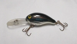 Señuelo de pesca con cebo de manivela plateado y negro de 2-3/4" de largo - Imagen 1 de 5