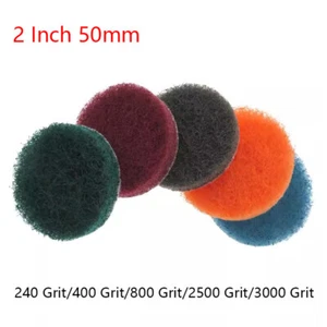 2" 50mm Hook & Loop Scouring Pads Industrial Cleaning Abrasive Polish 240-3000# - Picture 1 of 21