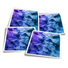4x Square Stickers 10 cm - Purple Blue Jellyfish Swarm  #14434
