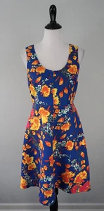 Plenty by Tracy Reese Blue Orange Floral A-Line Sleeveless Spring Dress Size 6 - Picture 1 of 5