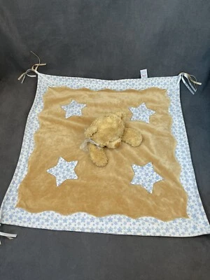 Baby Gund Cuddly Pals Paquete Blankie Lovey Seguridad Oso de Peluche Azul Blanco Estrellas Foto 1 de 4
