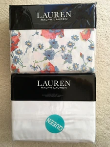 RALPH LAUREN KYLAH FLORAL QUEEN DUVET SET & SPENCER WHITE QUEEN SHEET SET NEW! - Picture 1 of 12