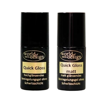 SET 2 x 6 ml UV LED Gel   ✅ 1 x Mat Glaze  ✅  1 x High Gloss  ✅  Pinselflasche  - Bild 1 von 2