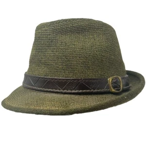 Stetson Men's 6 3/4 Green Tweed Fedora Hat Cap Vintage Retro Classic Designer - Picture 1 of 8