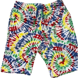 NWT Lands End Unisex Kids Tie Dye Rainbow Sweat Shorts SZ Large 10-12 - Picture 1 of 6