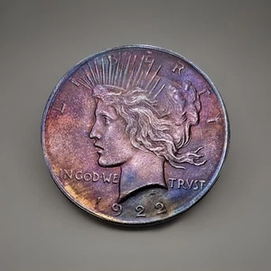 RARE MINT ERROR: 1922 Peace Dollar Deeply Toned + DDO PUP: 1922 & Lady’s Face - Picture 1 of 4