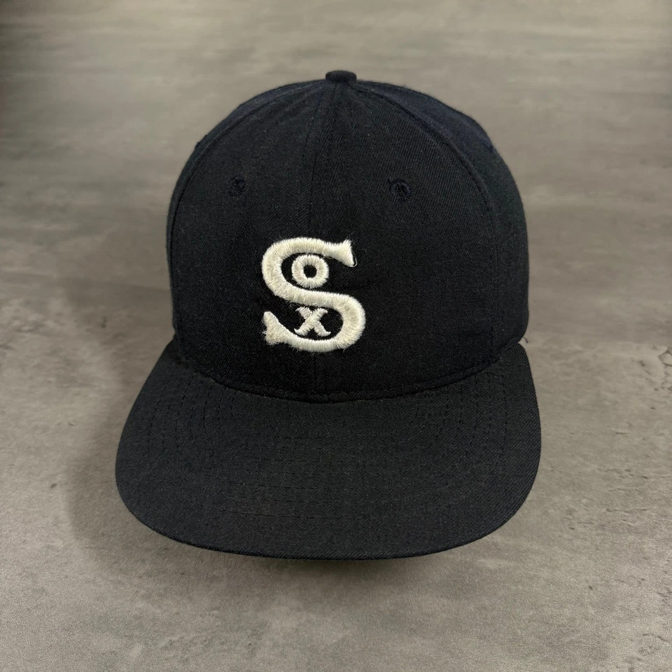 Vintage 70s 80s Chicago White Sox Hat Roman Pro Cap 7 1/2 Navy White Fitted RARE - Image 1 of 4