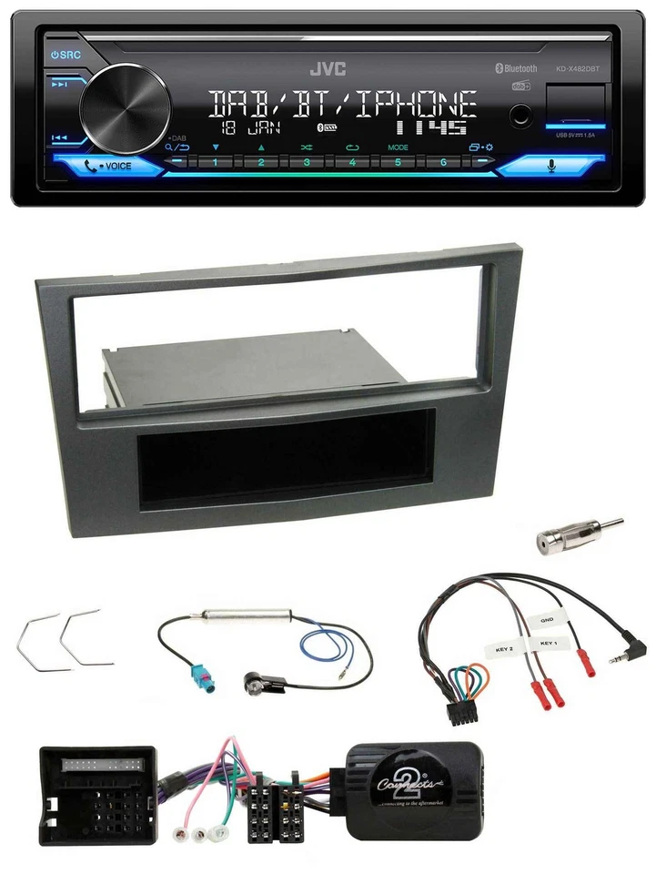 JVC Bluetooth DAB USB Lenkrad Autoradio für Opel Antara Astra H Zafira B charcoa - Bild 1 von 4