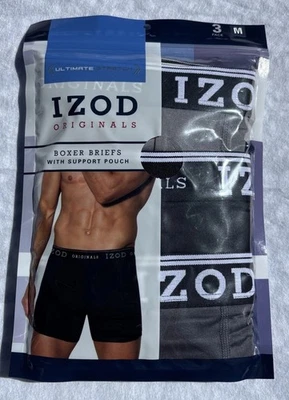 Izod Originals Men’s 3-Pack Boxer Briefs with Support Pouch - Medium - NEW - Image 1 of 4