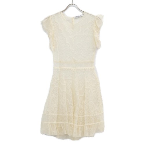 Christian Dior Abito Tutto Pizzo Con Sottoveste Donna [U