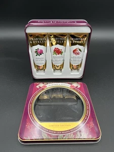 NEW Crabtree & Evelyn Hand Therapy Gift Tin Rosewater Pom Pear Set Of 3 - Picture 1 of 6
