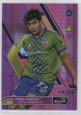 2023 Topps Finest MLS Pink Prism Refractor /125 Obed Vargas #73 Rookie RC - Image 1 of 2