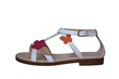 IL GUFO GIRLS WHITE LEATHER FLORAL SANDALS EU 26 UK 8.5 - image 1 of 4