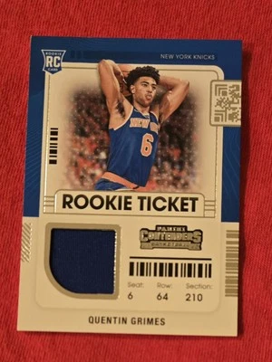 2021-22 Panini Contenders Basketball Quentin Grimes Rookie Ticket Jersey Card - Image 1 of 4