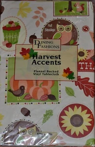 Vinyl Tablecloth~Country Autumn Harvest~Thanksgiving~Fall Blessings~52/70~NEW - Picture 1 of 1