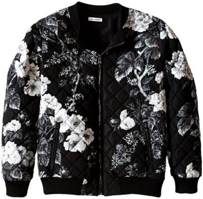 Dolce & Gabbana L40212 Girls Black Floral Print Bomber Jacket Size 8 - Image 1 of 2
