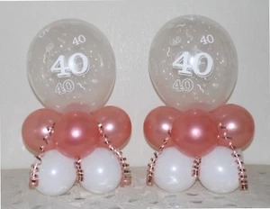40. Geburtstag - Roségold - 2 -6 oder 12er Pack - Tischballon Dekoration Display Kit - Bild 1 von 1