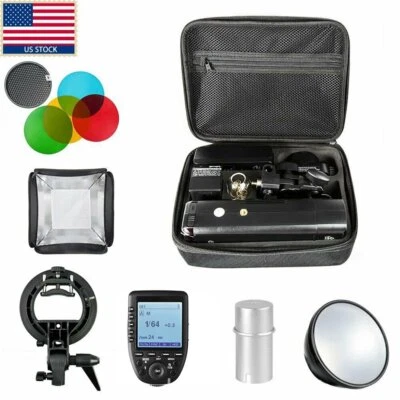 US Godox AD200 TTL HSS Pocket Flash+Xpro-C Trigger+Bracket Softbox Color Filter - Image 1 of 4