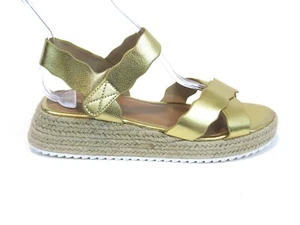 Olivia Miller Trinity Scalloped Espadrille Sandal (Women's) - Gold - Sz 9 M - Picture 1 of 8