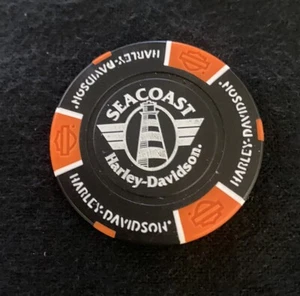 Ficha de póker Harley Davidson North Hampton, New Hampshire Seacoast/negro naranja - Imagen 1 de 3