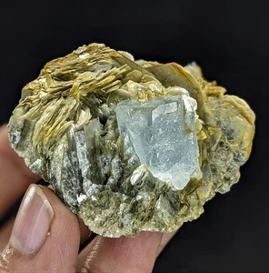Natural Aquamarine with Mica on Matrix Specimen from Nagar Valley Pakistan - Picture 1 of 4