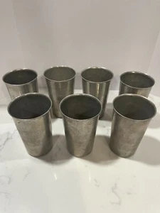 Set Of 7 Vintage Aluminum 4.5 inch cups that keep drinks cold! (Tumblers) - Picture 1 of 5