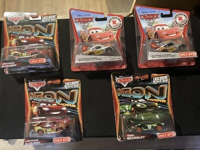 Cars 2 Neon/Silver Dissect 1:55 Lightning McQueen And Nigel Gearsely Model Cars - Image 1 of 4