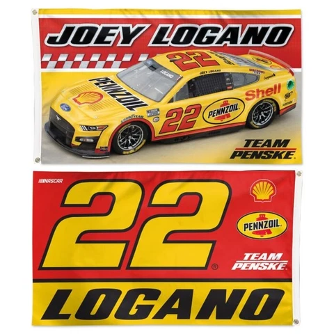 Joey Logano 2023 Wincraft #22 Shell/Pennzoil  3' x 5' 2 Sided Flag Cover