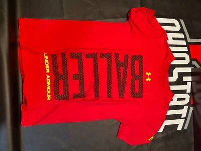 Boys Under Armour Baller Shirt Red Size Small Heat Gear - Image 1 of 3