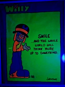 Original 1976 Willy Black Light Poster Smile Johnson Pro Arts Inc. 16-702 - Picture 1 of 7