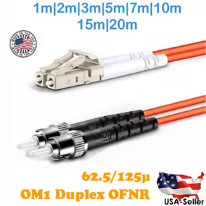 LC to ST MULTIMODE OM1 62.5/125 FIBER OPTIC PATCH CABLE 1m TO 20m - Picture 1 of 5
