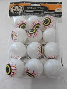 Scary Halloween Decoration Prop Plastic Ping Pong Eyeballs - 12 Yellow or Red - Picture 1 of 2