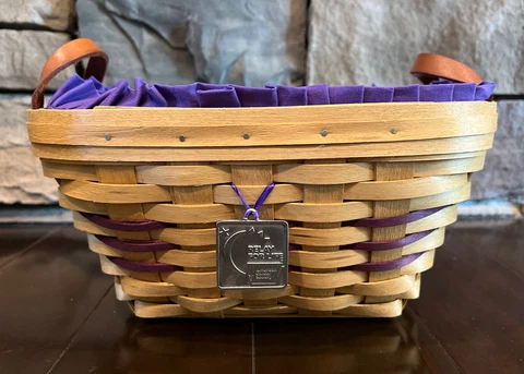 American Traditions Relay For Life Basket Purple And Plastic LIner Cover