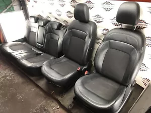 2011 KIA SPORTAGE MK3 SET BLACK HALF LEATHER FRONT & REAR INTERIOR SEATS BENCH - Picture 1 of 17