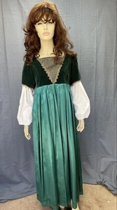 "Used" green Medieval lady In waiting/princess costume-Large-excellent cond. - Picture 1 of 11