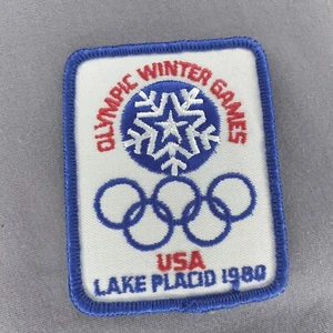 Olympic Winter Games USA Lake Placid 1980 3.5" x 2 3/4" Patch - Picture 1 of 2