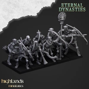 28mm Eternal Dynasties Skeleton Warriors with Bows X 10 INC COM Tomb Kings - Picture 1 of 1