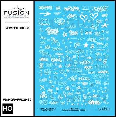 HO Scale Graffiti Decal Set 9 - Image 1 of 2