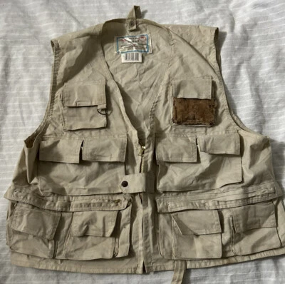 Chaleco de pesca vintage Danco The Danielson Company Fly Caster beige talla M - LIMPIO Foto 1 de 4