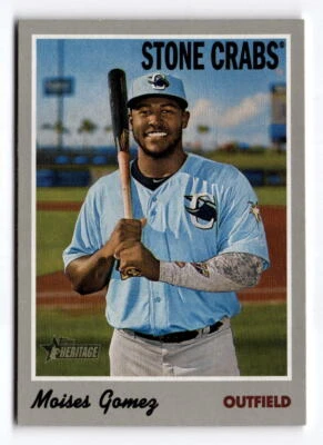 2019 Topps Heritage Minor League Moises Gomez 4 Charlotte Stone Crabs - Image 1 of 2